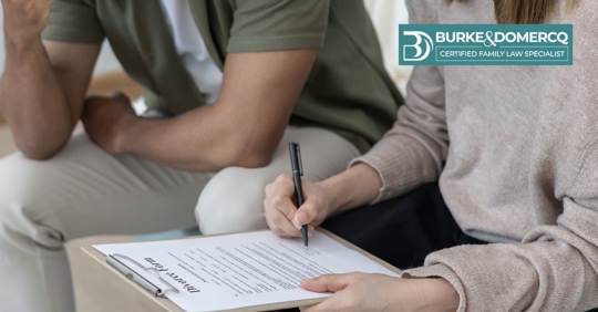 couple filling out divorce form