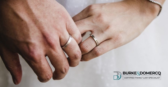 close up of married couple's hands